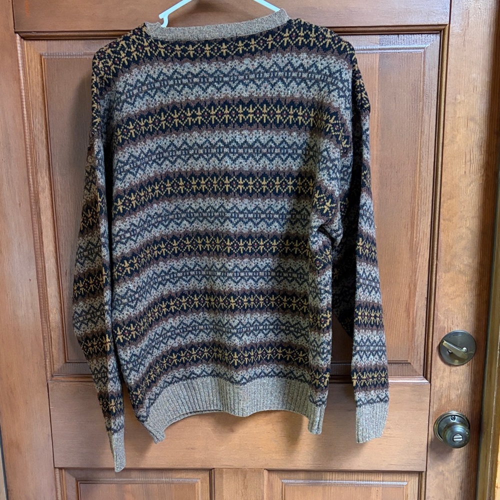 Geoffrey Beene Multicolor Patterned Lambswool Cre… - image 3